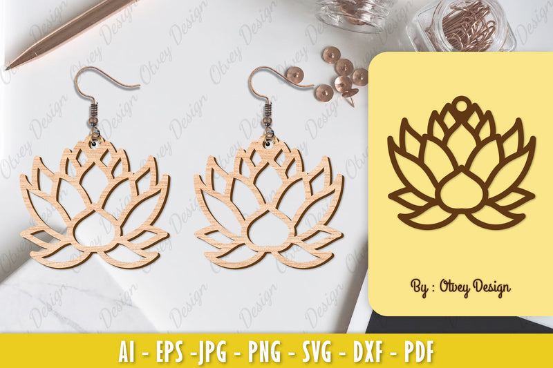 Flower Earring Laser Cut SVG Bundle 72 - CraftNest - Digital Crafting and Art