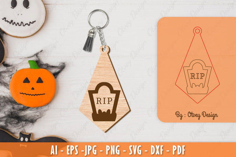 Halloween Keychain Laser Cut SVG Bundle 46 - CraftNest - Digital Crafting and Art