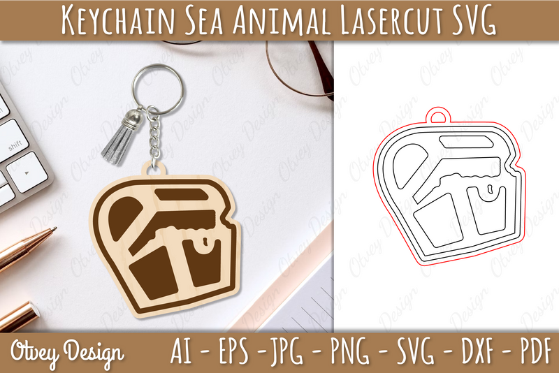 Keychain Sea Animal Lasercut SVG Bundle 2 - CraftNest - Digital Crafting and Art