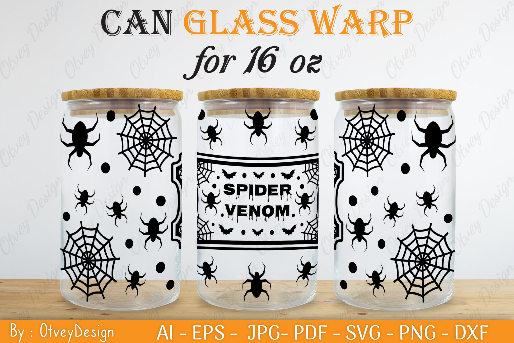 Halloween 16 oz Can Glass Wrap SVG Bundle 16 - CraftNest - Digital Crafting and Art