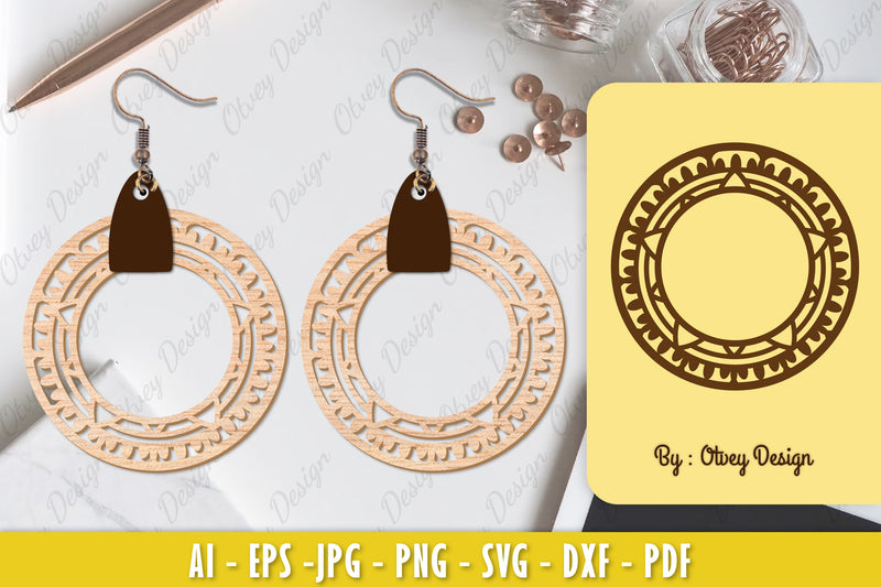 Earrings Mandala SVG Bundle 12 - CraftNest - Digital Crafting and Art