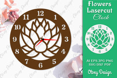 Flowers Clock SVG LaserCut SVG Bundle 2 - CraftNest - Digital Crafting and Art