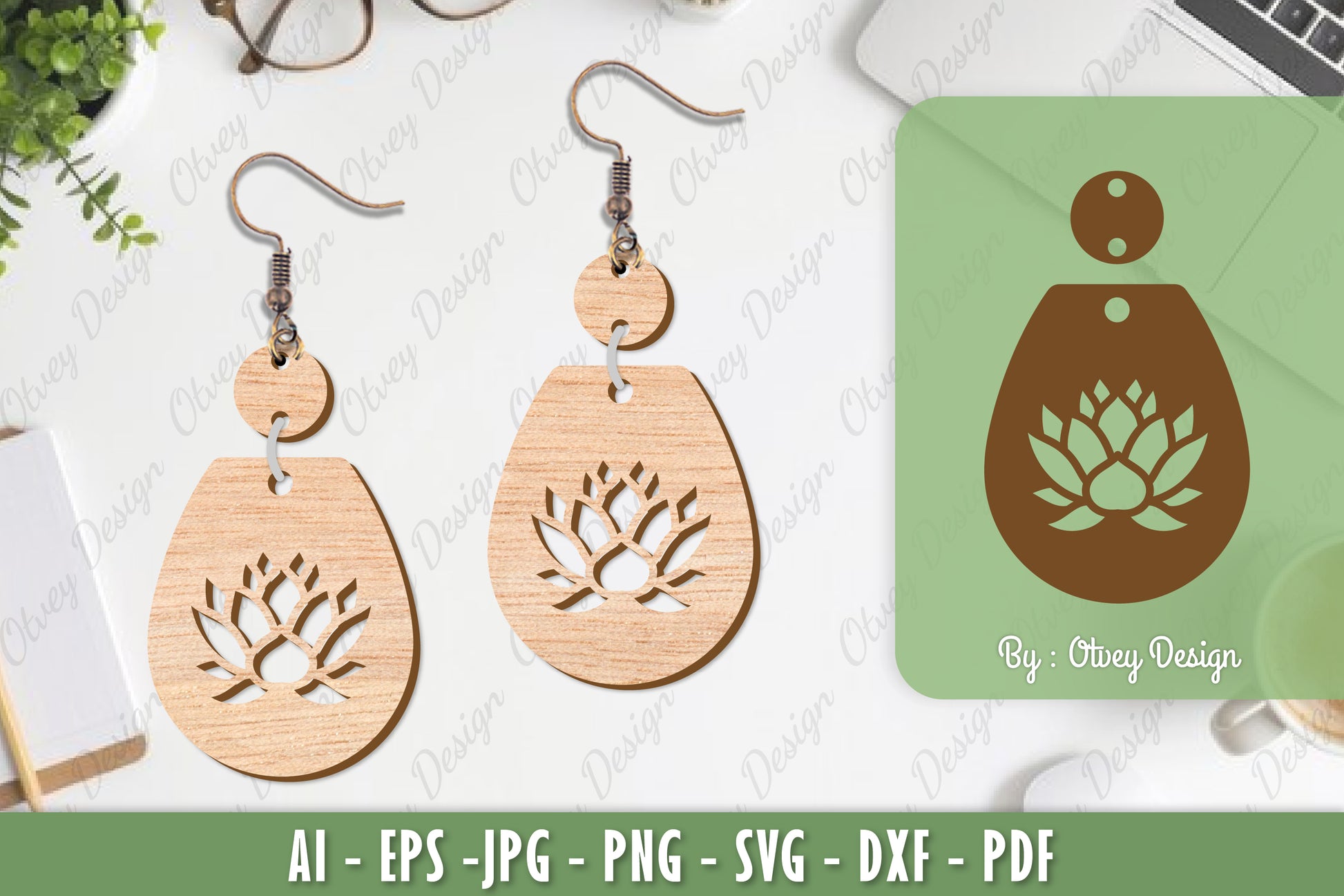 Flower Earrings Laser Cut SVG Bundle 62 - CraftNest - Digital Crafting and Art