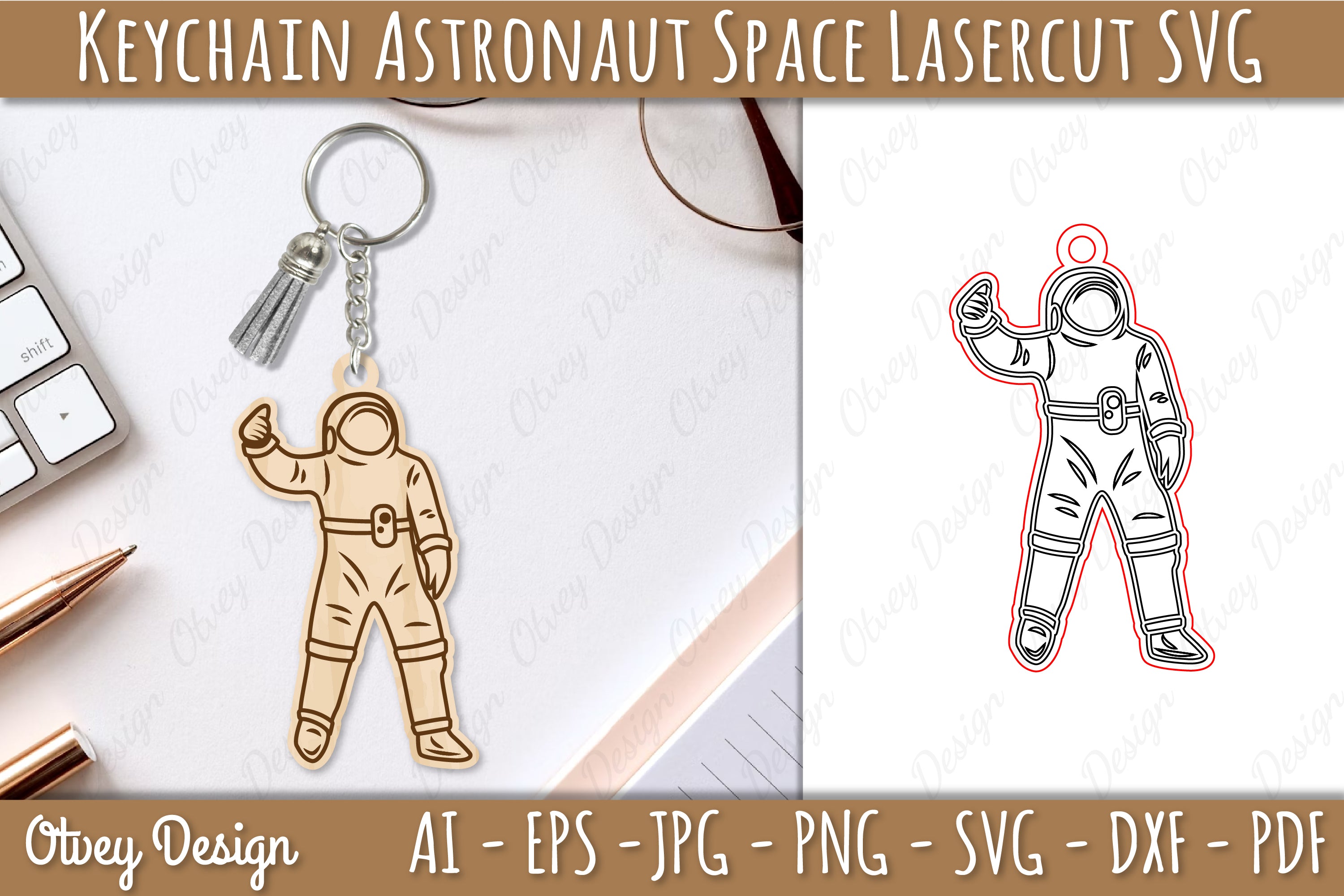 Astronaut Space Keychain Earring SVG Bundle 2 - CraftNest - Digital Crafting and Art