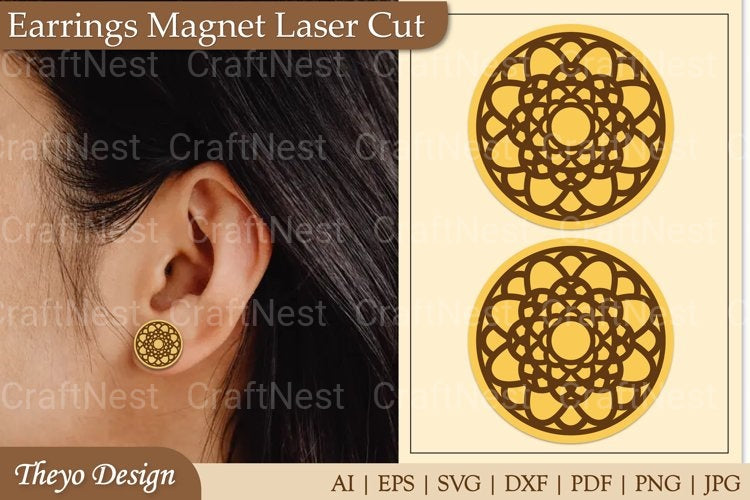 Lasercut Earrings Magnet SVG Bundle