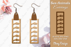 Sea Animals Earrings Laser Cut SVG Bundle 64 - CraftNest - Digital Crafting and Art
