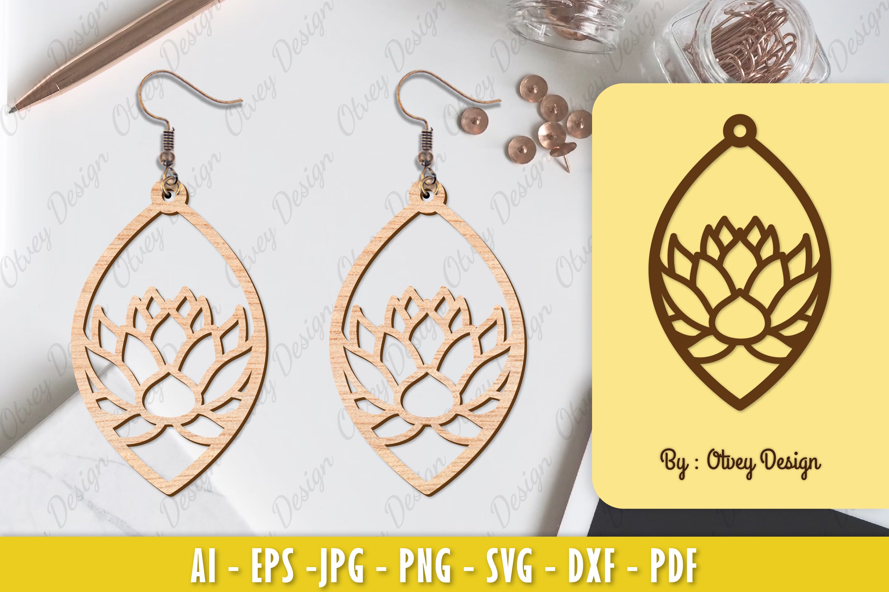 Flower Earring Laser Cut SVG Bundle 12 - CraftNest - Digital Crafting and Art