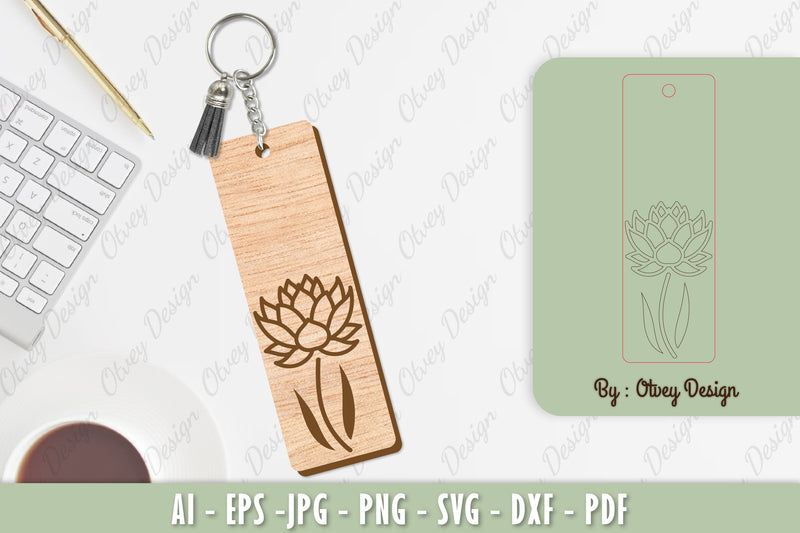 Flower Keychain Laser Cut SVG Bundle 42 - CraftNest - Digital Crafting and Art