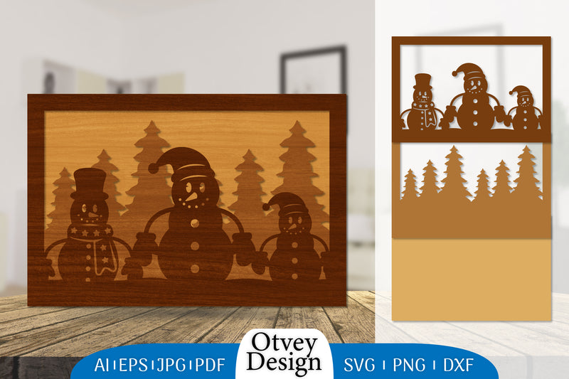 Snowman Layered Lasercut SVG Bundle 2 - CraftNest - Digital Crafting and Art