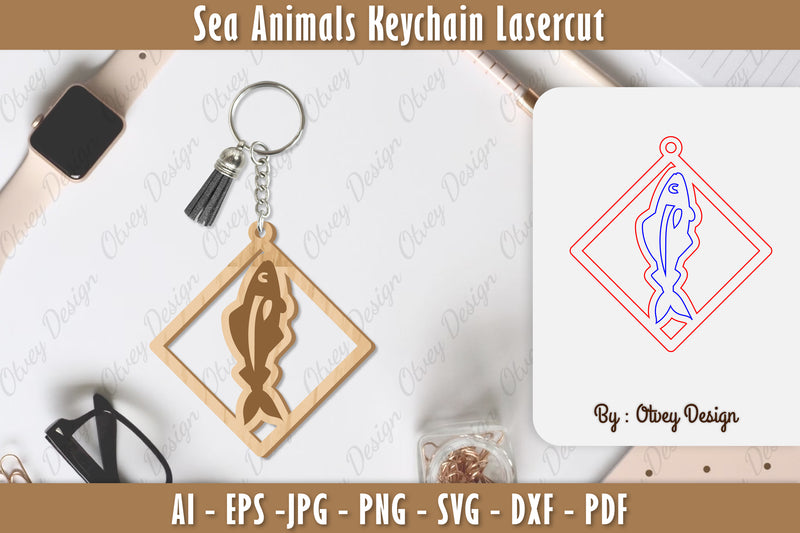 Keychain Sea Animals Laser Cut SVG Bundle 50 - CraftNest - Digital Crafting and Art
