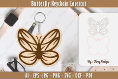 Butterfly Keychain Lasercut SVG Bundle 18 - CraftNest - Digital Crafting and Art
