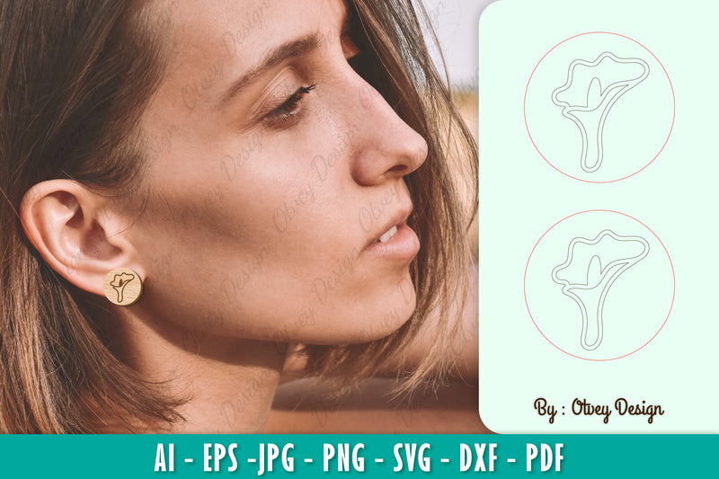 Flower Earring SVG Bundle 50 - CraftNest - Digital Crafting and Art