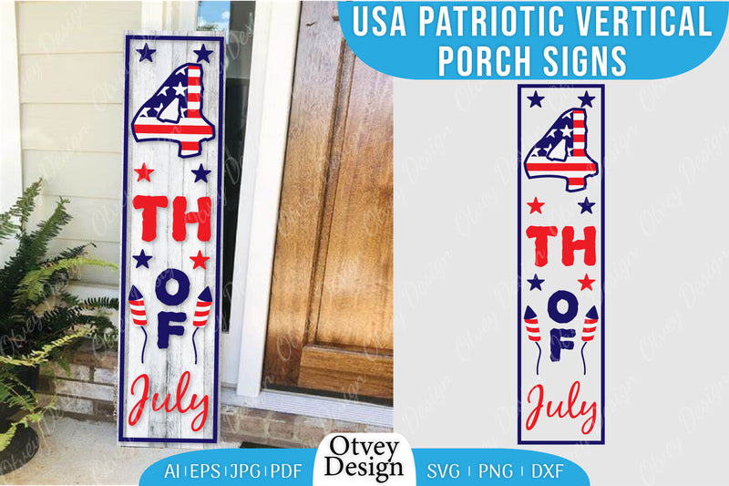 USA Patriotic Vertical Porch Signs SVG Bundle 2 - CraftNest - Digital Crafting and Art