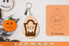 Halloween Keychain Laser Cut SVG Bundle 57 - CraftNest - Digital Crafting and Art