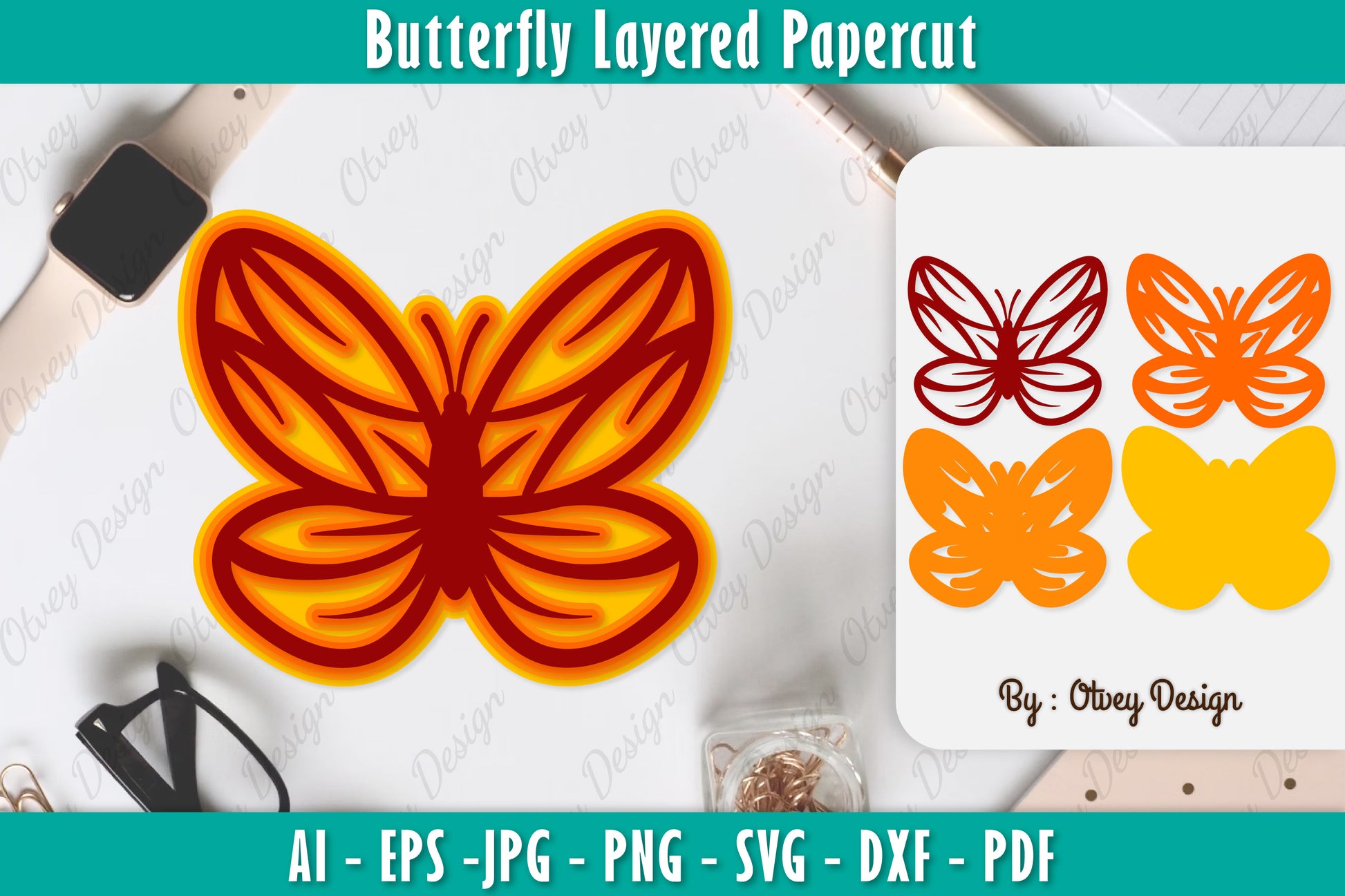 Butterfly Layered Papercut SVG Bundle 2 - CraftNest - Digital Crafting and Art