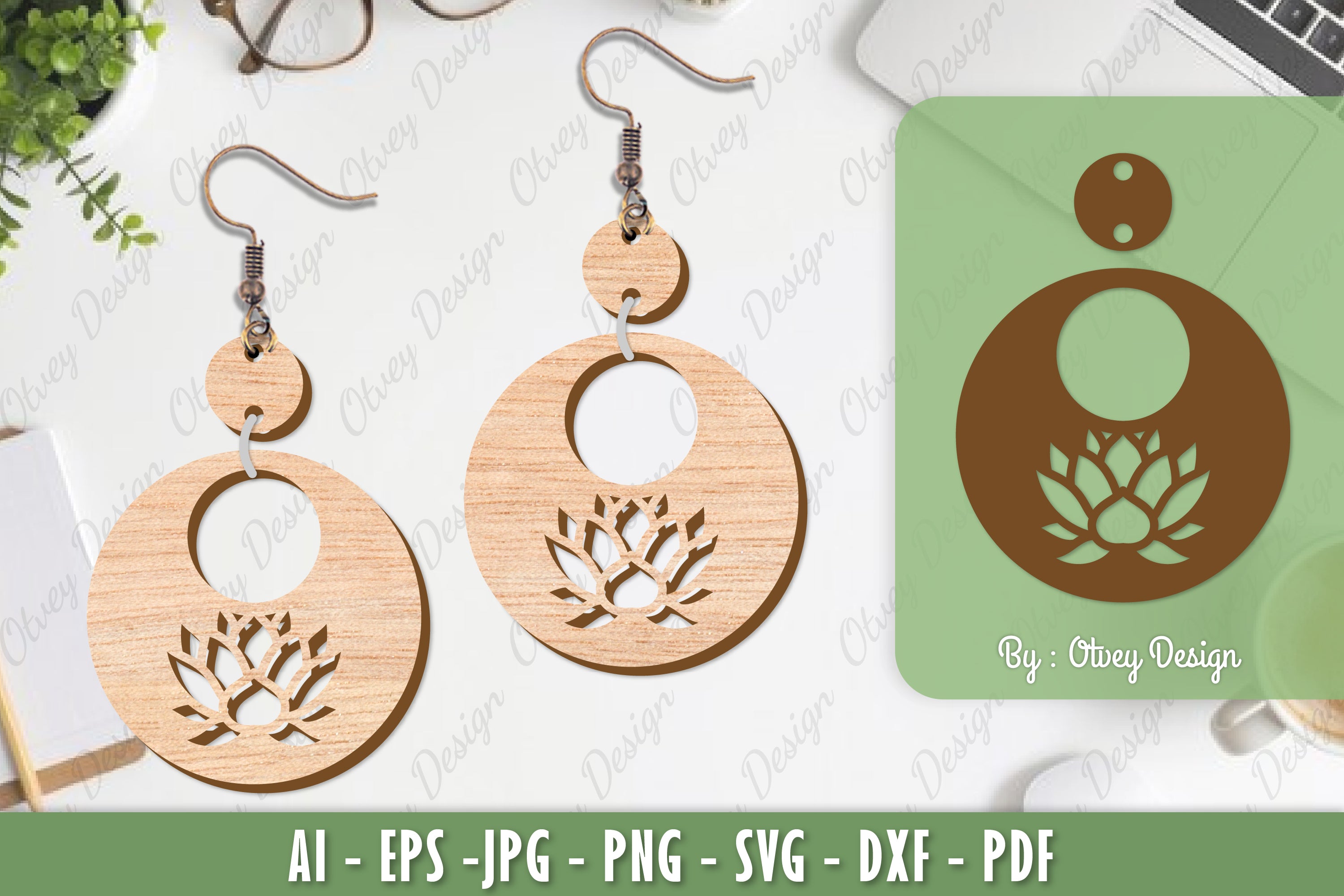 Flower Earrings Laser Cut SVG Bundle 32 - CraftNest - Digital Crafting and Art