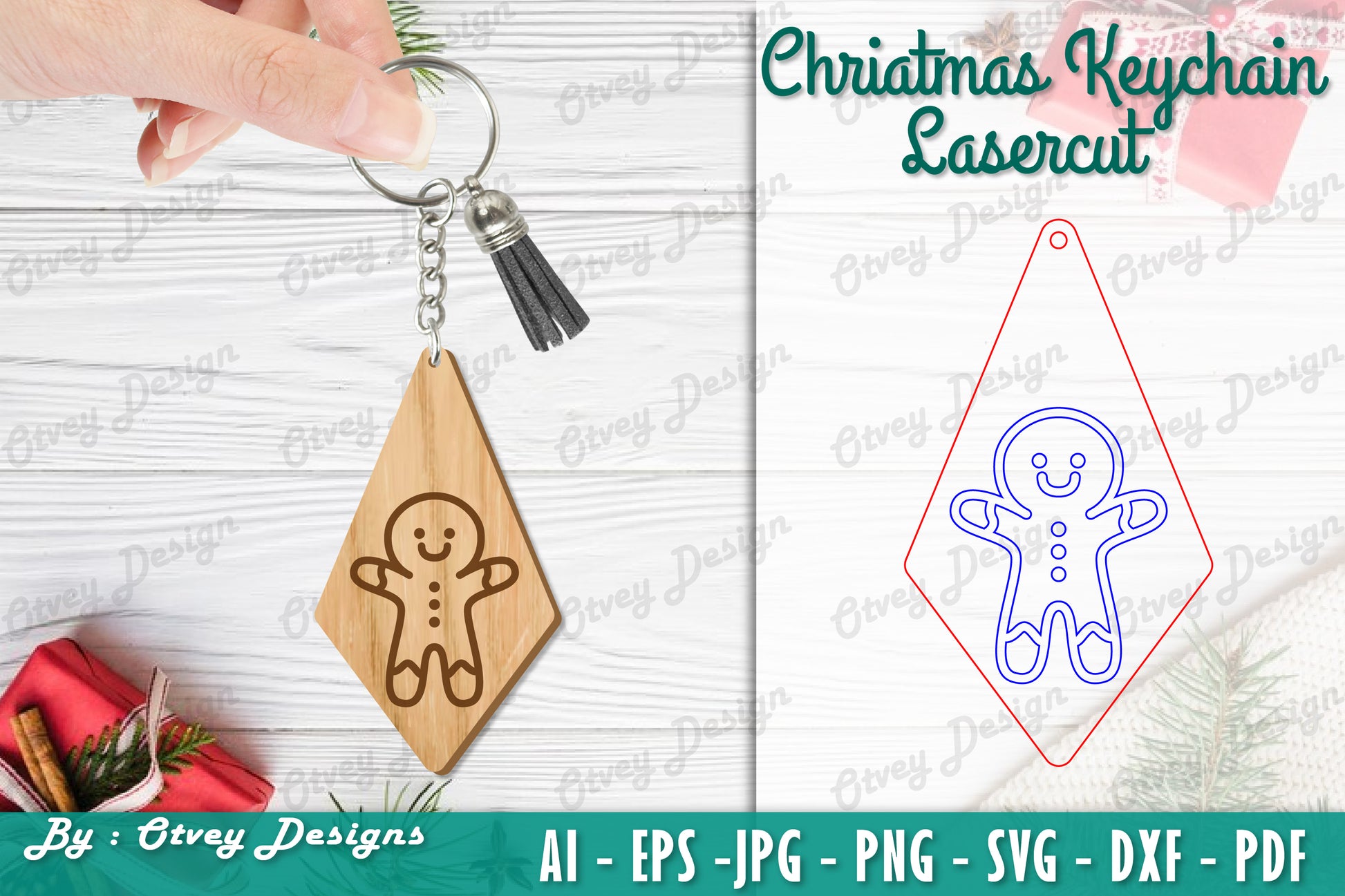 Christmas Keychain Lasercut SVG Bundle 22 - CraftNest - Digital Crafting and Art