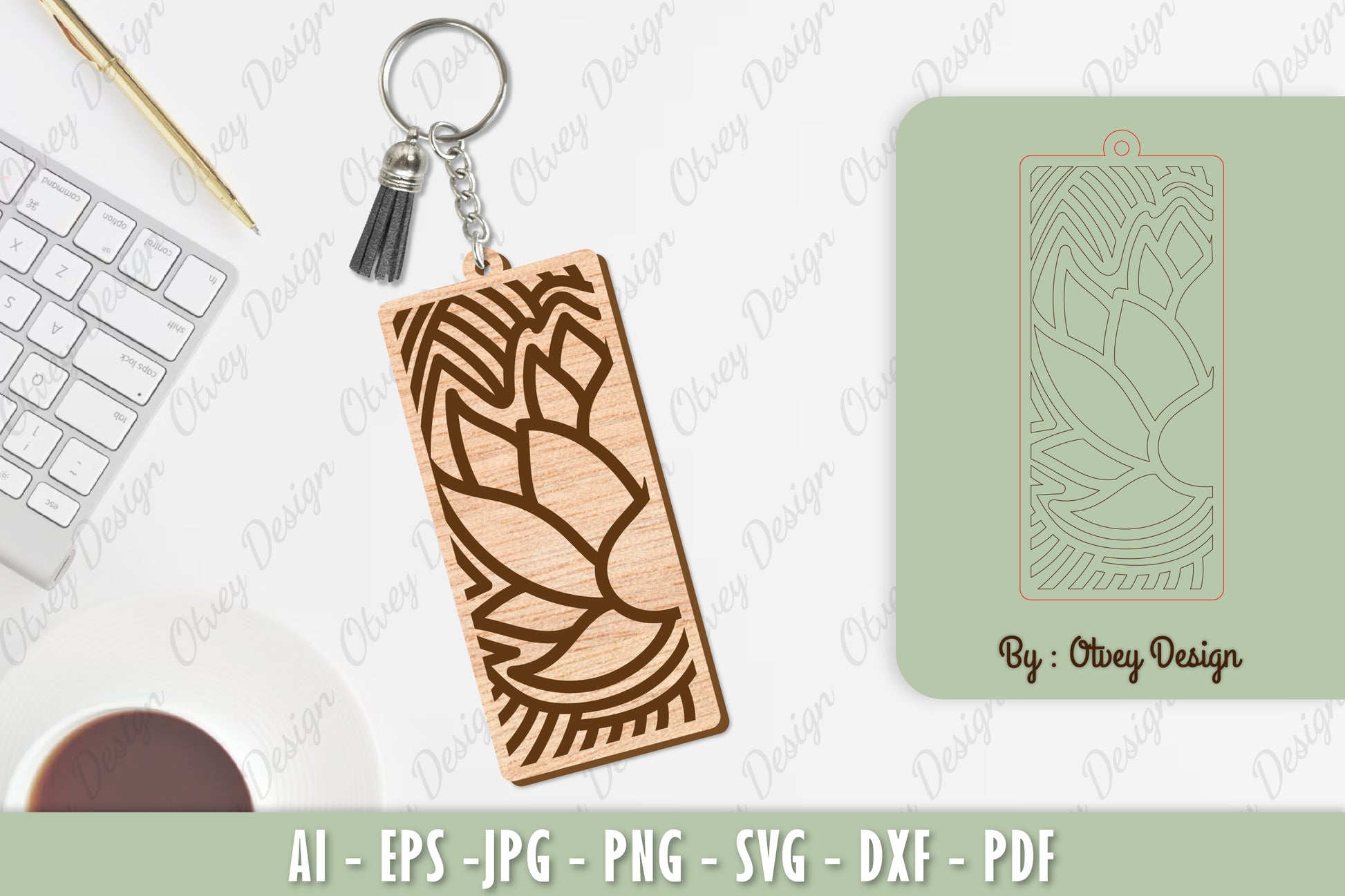 Flower Keychain Laser Cut SVG Bundle 50 - CraftNest - Digital Crafting and Art