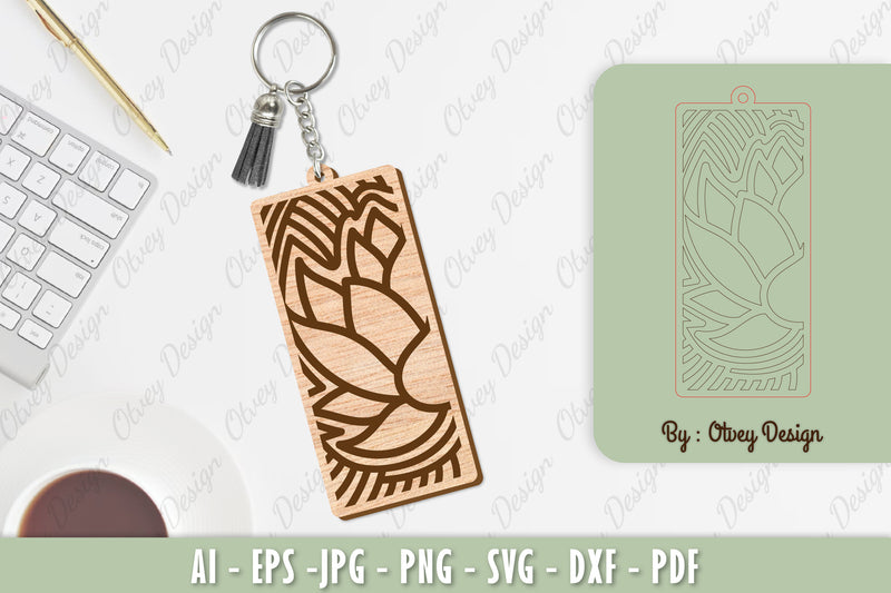Flower Keychain Laser Cut SVG Bundle 50 - CraftNest - Digital Crafting and Art