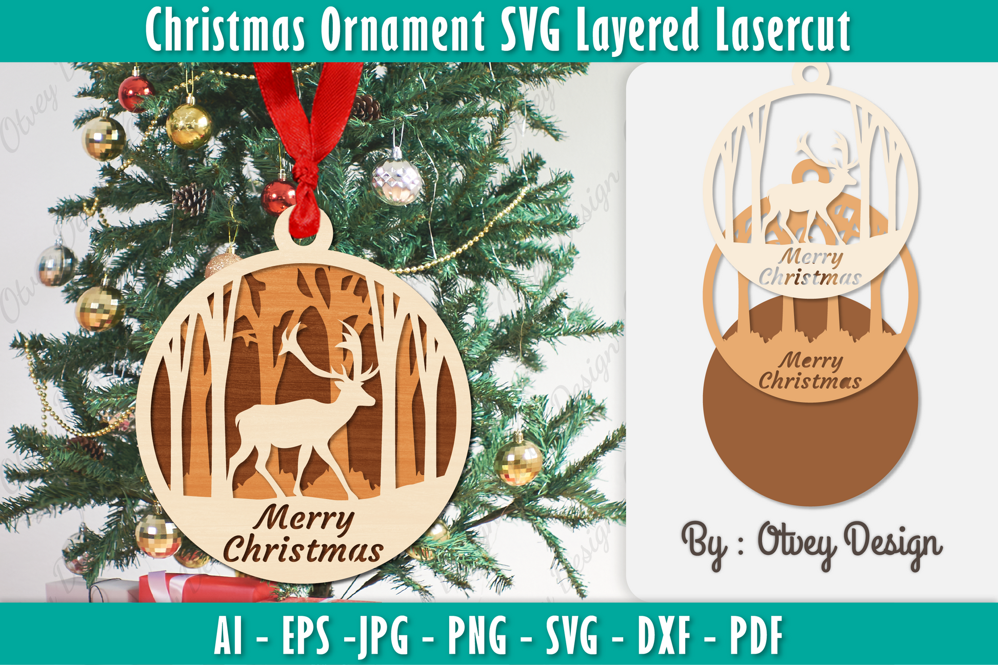 Christmas Ornaments Layered Lasercut SVG Bundle 3 - CraftNest - Digital Crafting and Art