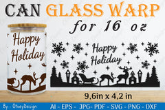 Christmas Santa Sleigh Can Glass 16 OZ SVG Bundle 4 - CraftNest - Digital Crafting and Art