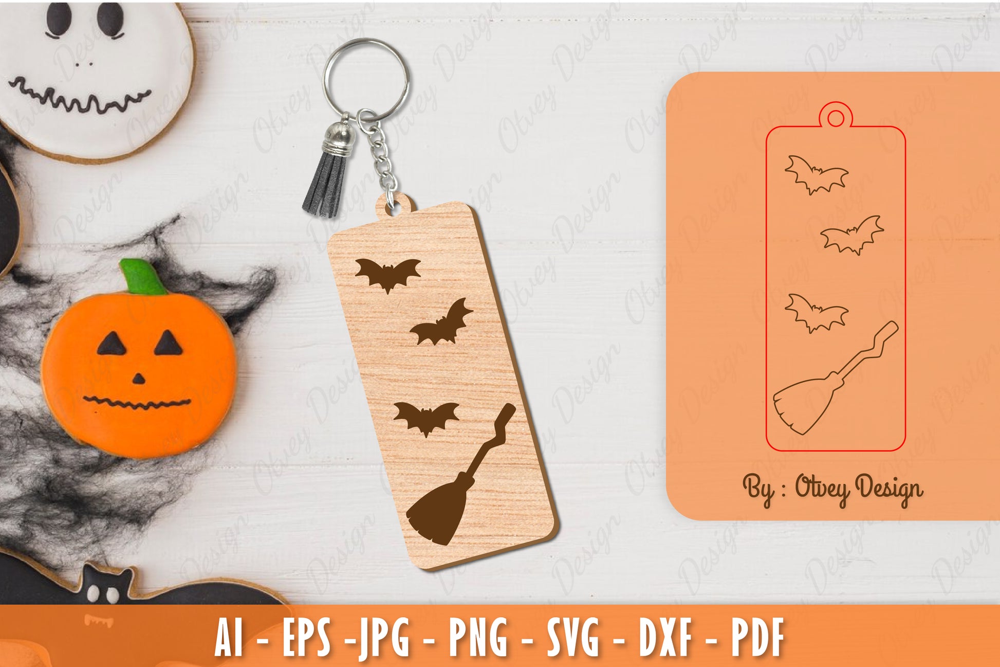 Halloween Keychain Laser Cut SVG Bundle 14 - CraftNest - Digital Crafting and Art