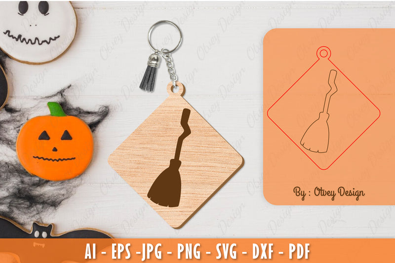 Halloween Keychain Laser Cut SVG Bundle 36 - CraftNest - Digital Crafting and Art