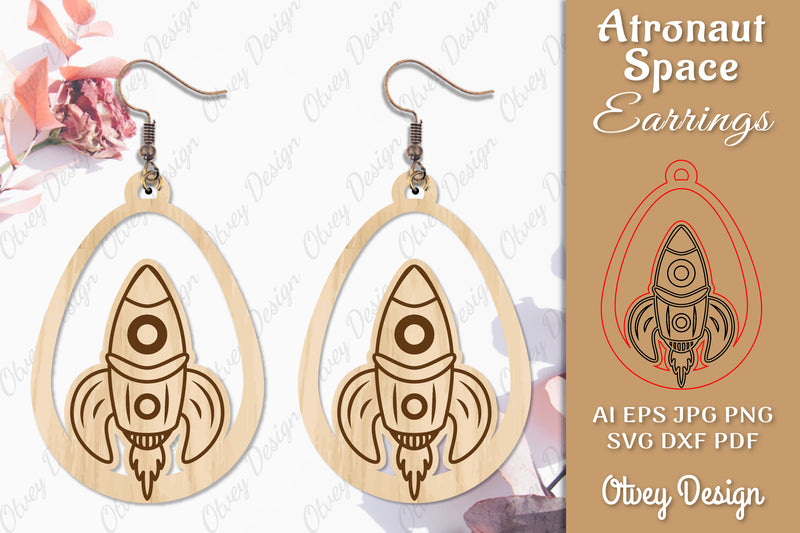 Astronaut Space Keychain Earring SVG Bundle 23 - CraftNest - Digital Crafting and Art