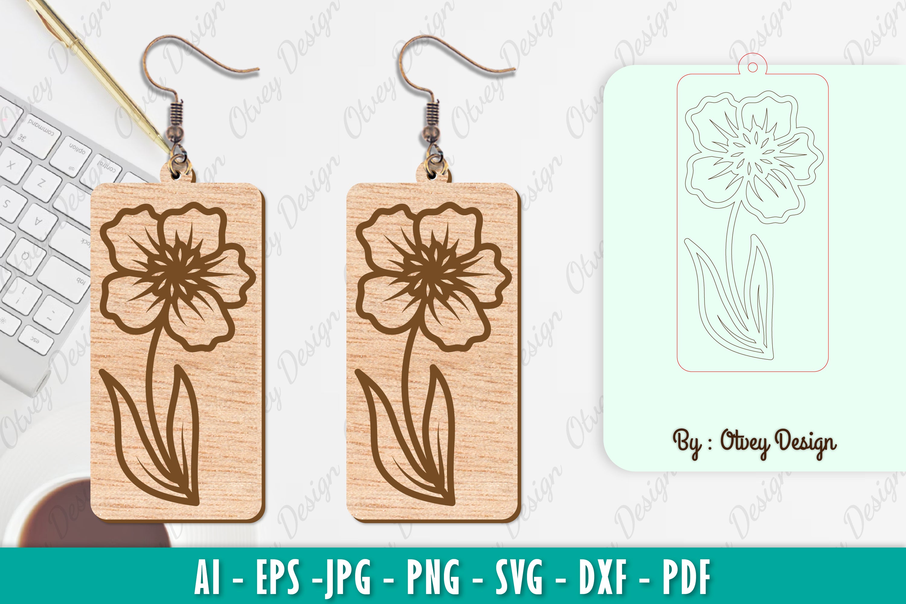 Flower Earring SVG Bundle 27 - CraftNest - Digital Crafting and Art