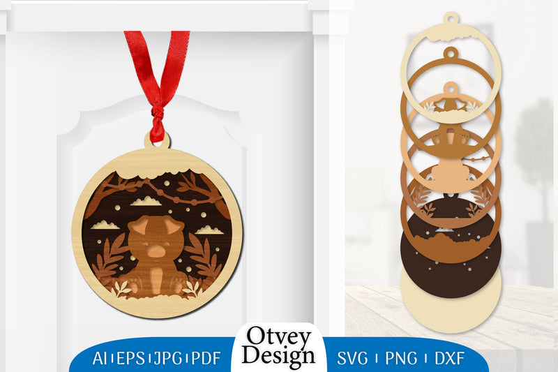 3D Animal Ornament Layered Lasercut SVG Bundle 3 - CraftNest - Digital Crafting and Art