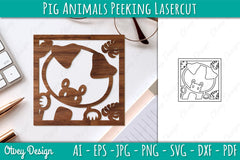 Animals Peeking Lasercut SVG Bundle 3 - CraftNest - Digital Crafting and Art