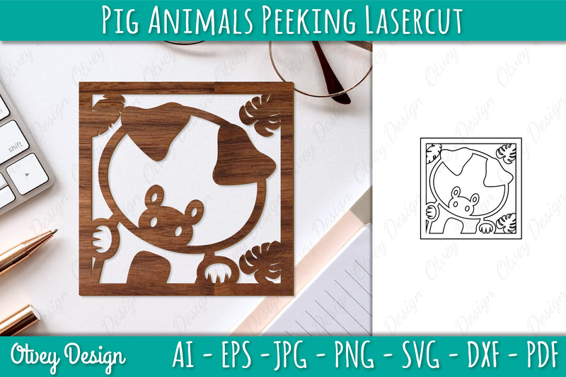 Animals Peeking Lasercut SVG Bundle 3 - CraftNest - Digital Crafting and Art