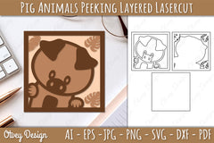 Animals Peeking Layered Lasercut SVG Bundle 3 - CraftNest - Digital Crafting and Art
