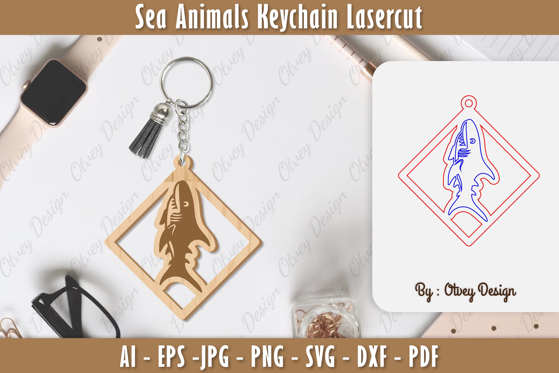 Keychain Sea Animals Laser Cut SVG Bundle 51 - CraftNest - Digital Crafting and Art