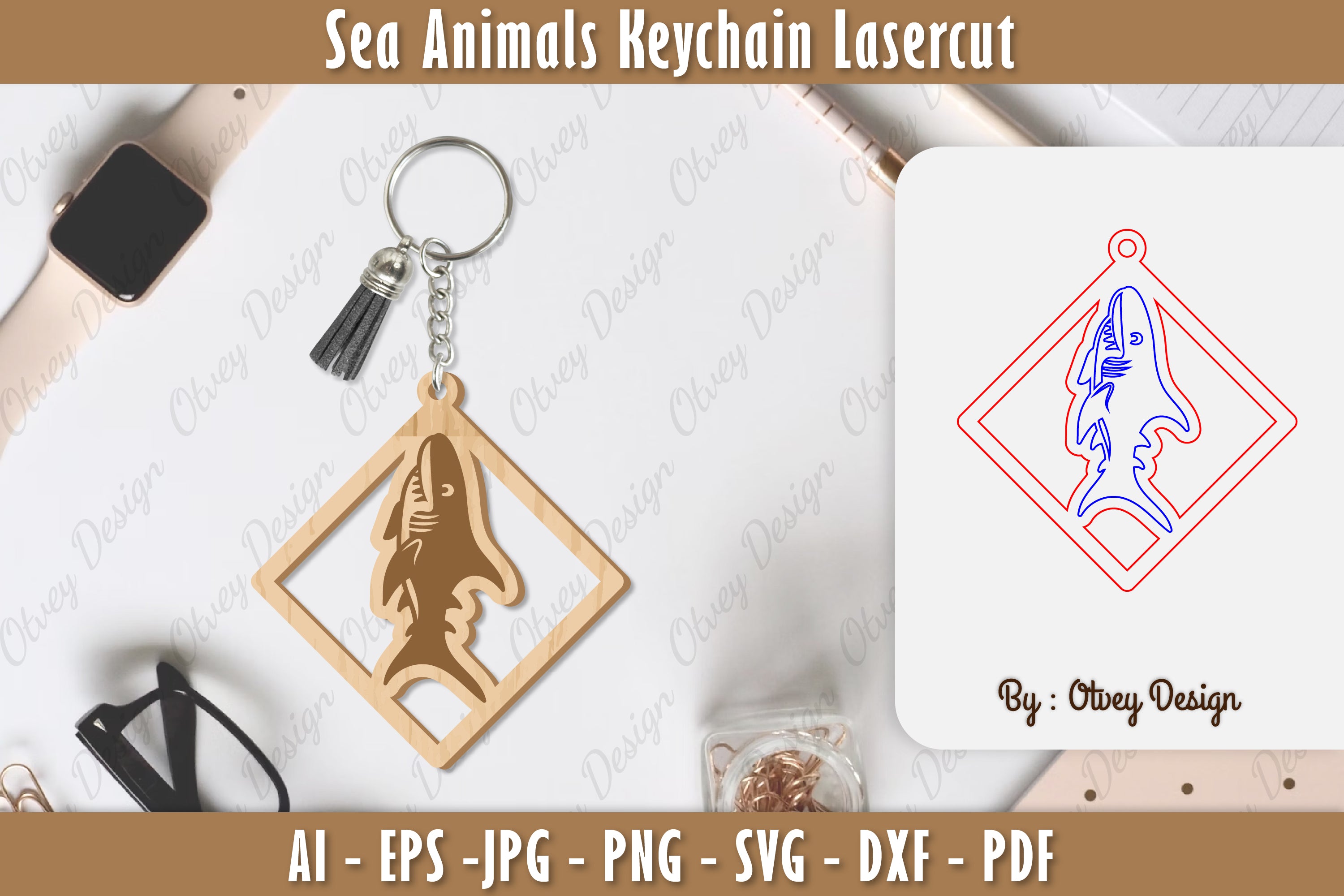 Keychain Sea Animals Laser Cut SVG Bundle 51 - CraftNest - Digital Crafting and Art