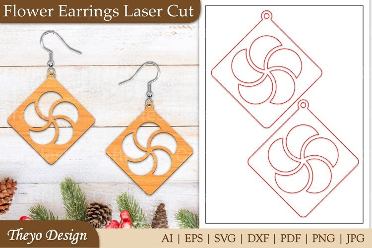 Lasercut Flower Earrings SVG Bundle