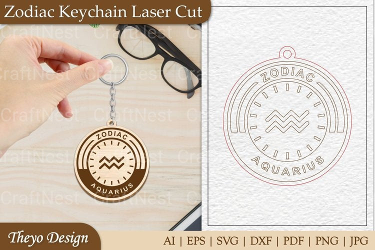 Zodiac Keychain SVG Bundle
