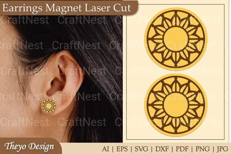 Lasercut Earrings Magnet SVG Bundle