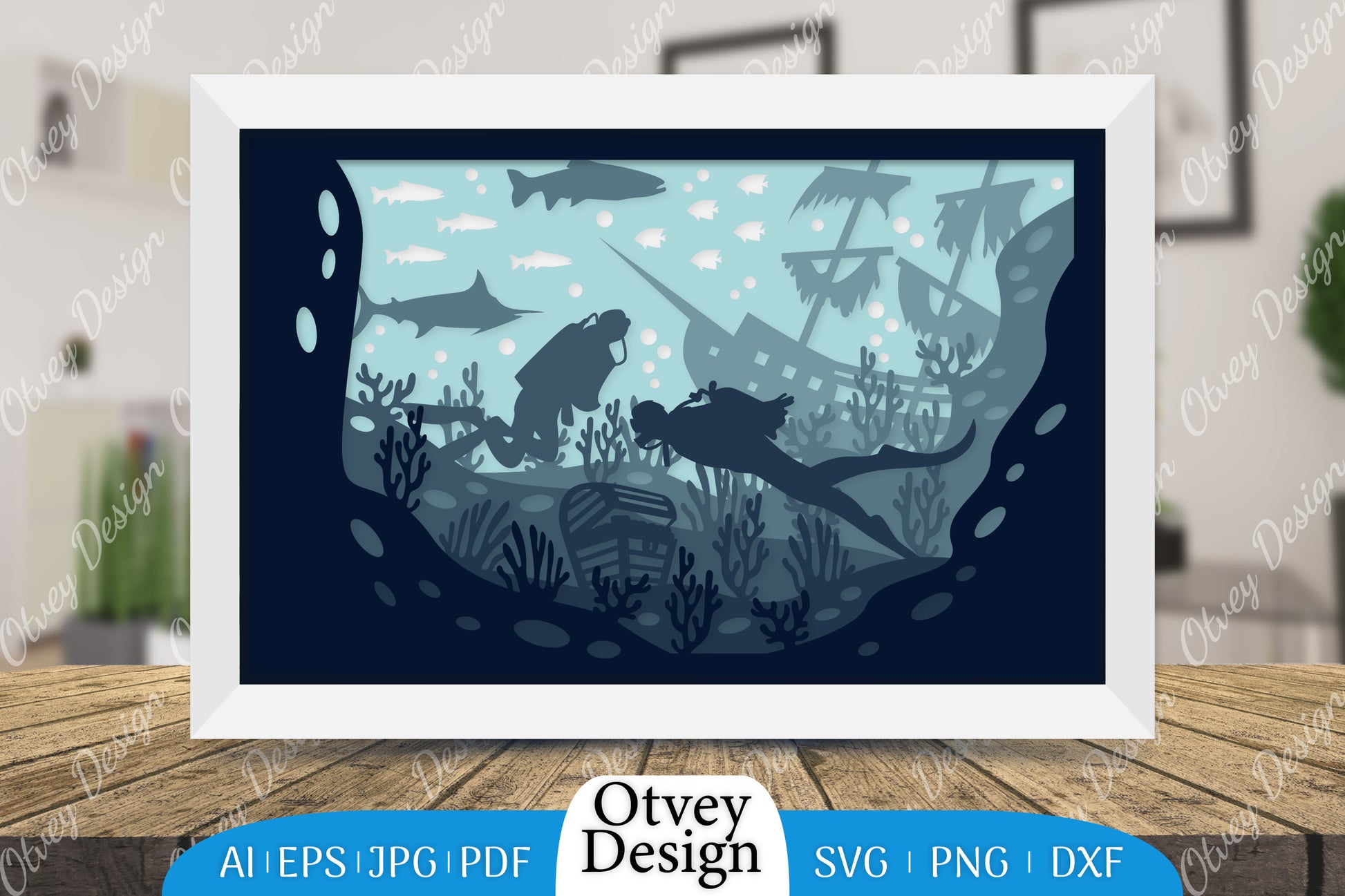 Scuba Diver 3D ShadowBox SVG Bundle 1 - CraftNest - Digital Crafting and Art