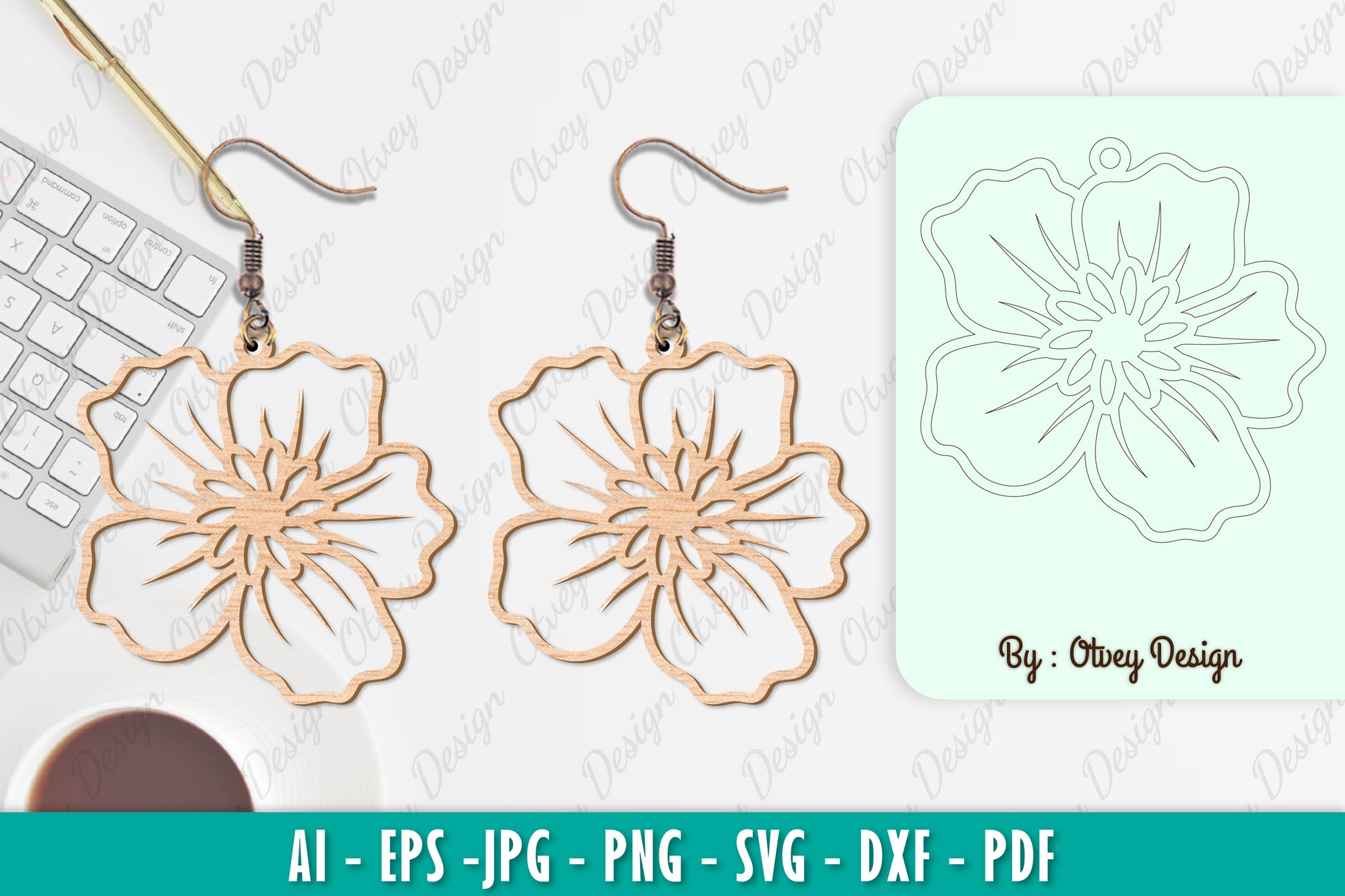 Flower Earring SVG Bundle 3 - CraftNest - Digital Crafting and Art