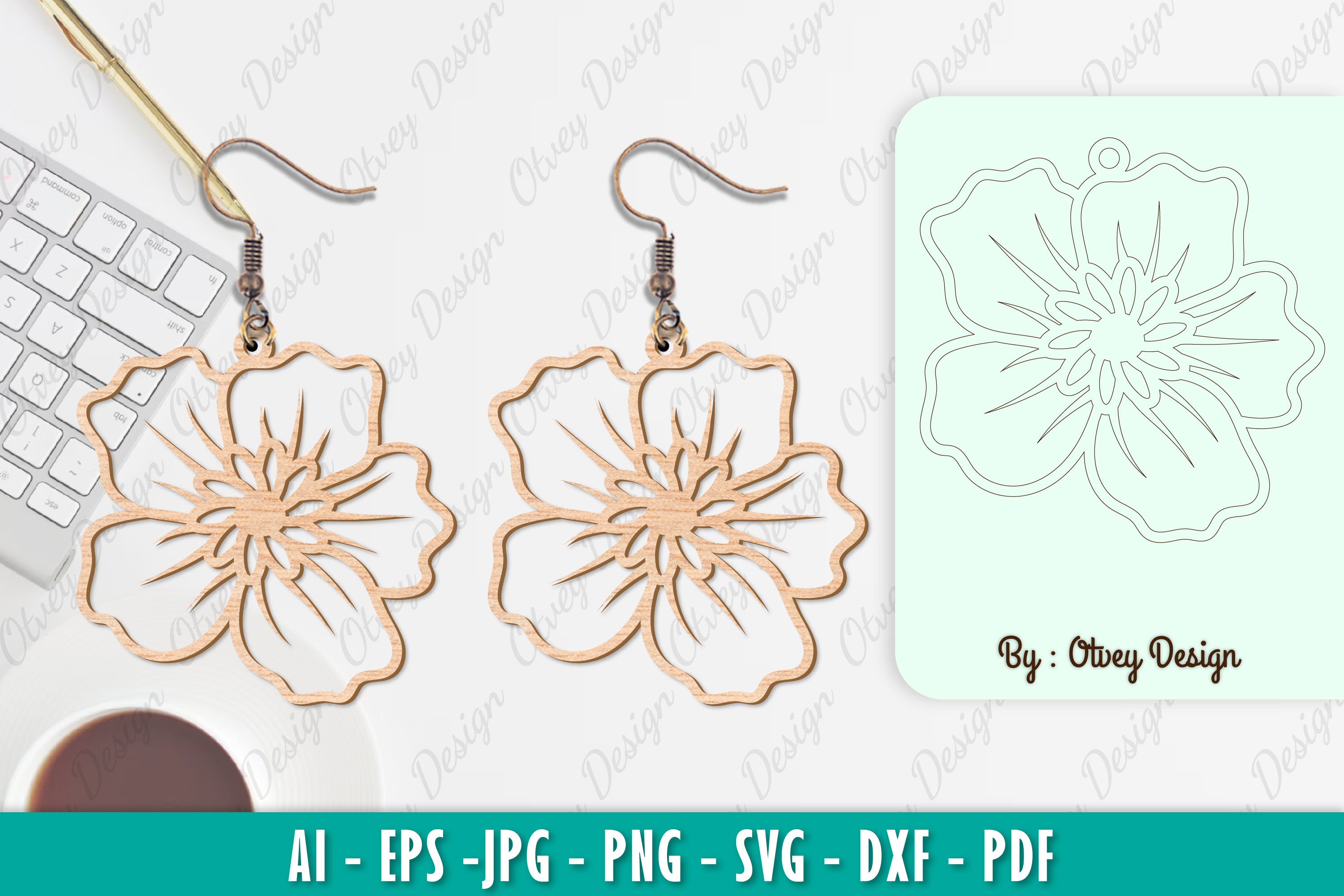 Flower Earring SVG Bundle 3 - CraftNest - Digital Crafting and Art