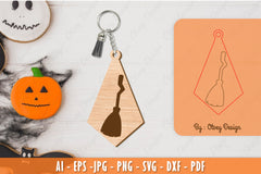 Halloween Keychain Laser Cut SVG Bundle 47 - CraftNest - Digital Crafting and Art