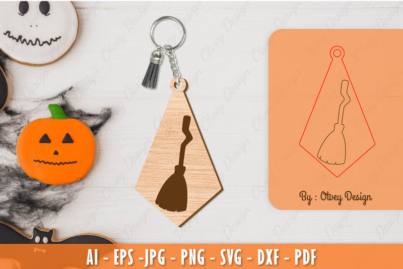 Halloween Keychain Laser Cut SVG Bundle 47 - CraftNest - Digital Crafting and Art
