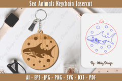 Keychain Sea Animals Laser Cut SVG Bundle 15 - CraftNest - Digital Crafting and Art