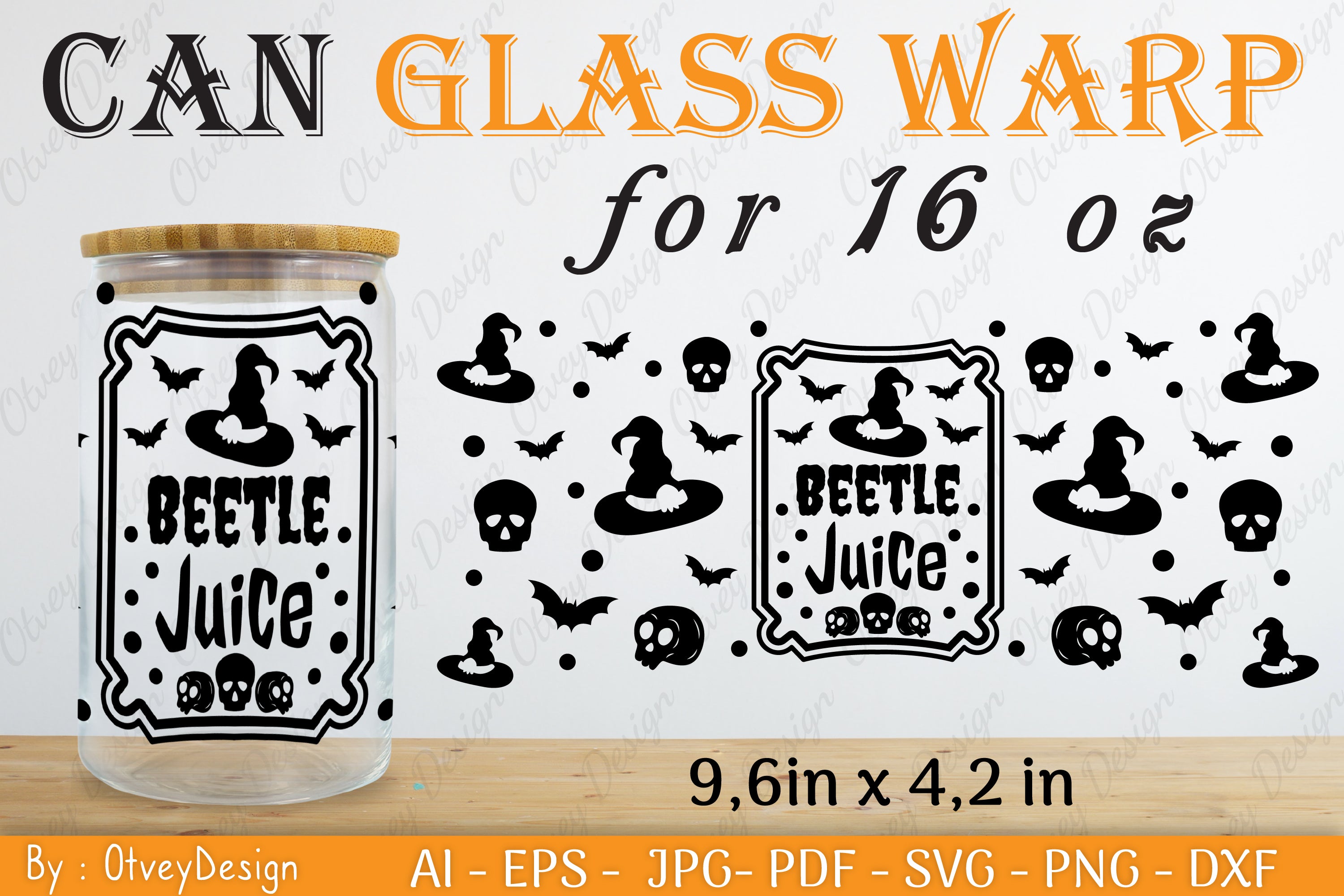 Halloween 16 oz Can Glass Wrap SVG Bundle 17 - CraftNest - Digital Crafting and Art