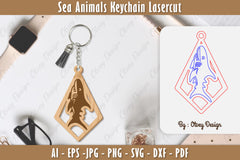 Keychain Sea Animals Laser Cut SVG Bundle 27 - CraftNest - Digital Crafting and Art