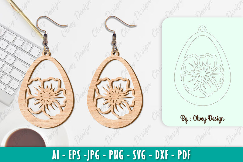 Flower Earring SVG Bundle 15 - CraftNest - Digital Crafting and Art