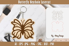 Butterfly Keychain Lasercut SVG Bundle 19 - CraftNest - Digital Crafting and Art
