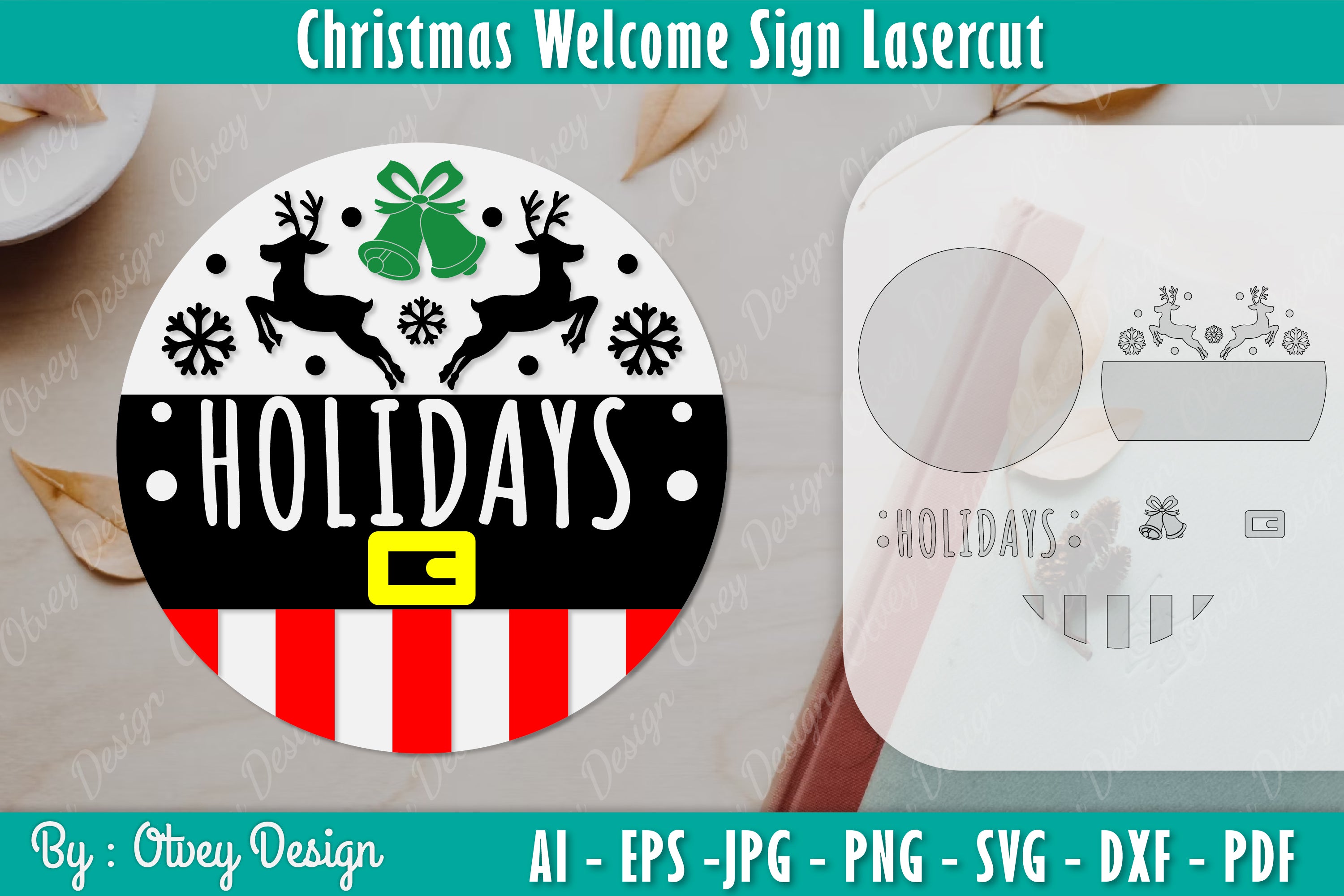 Christmas Welcome Sign SVG Bundle 3 - CraftNest - Digital Crafting and Art