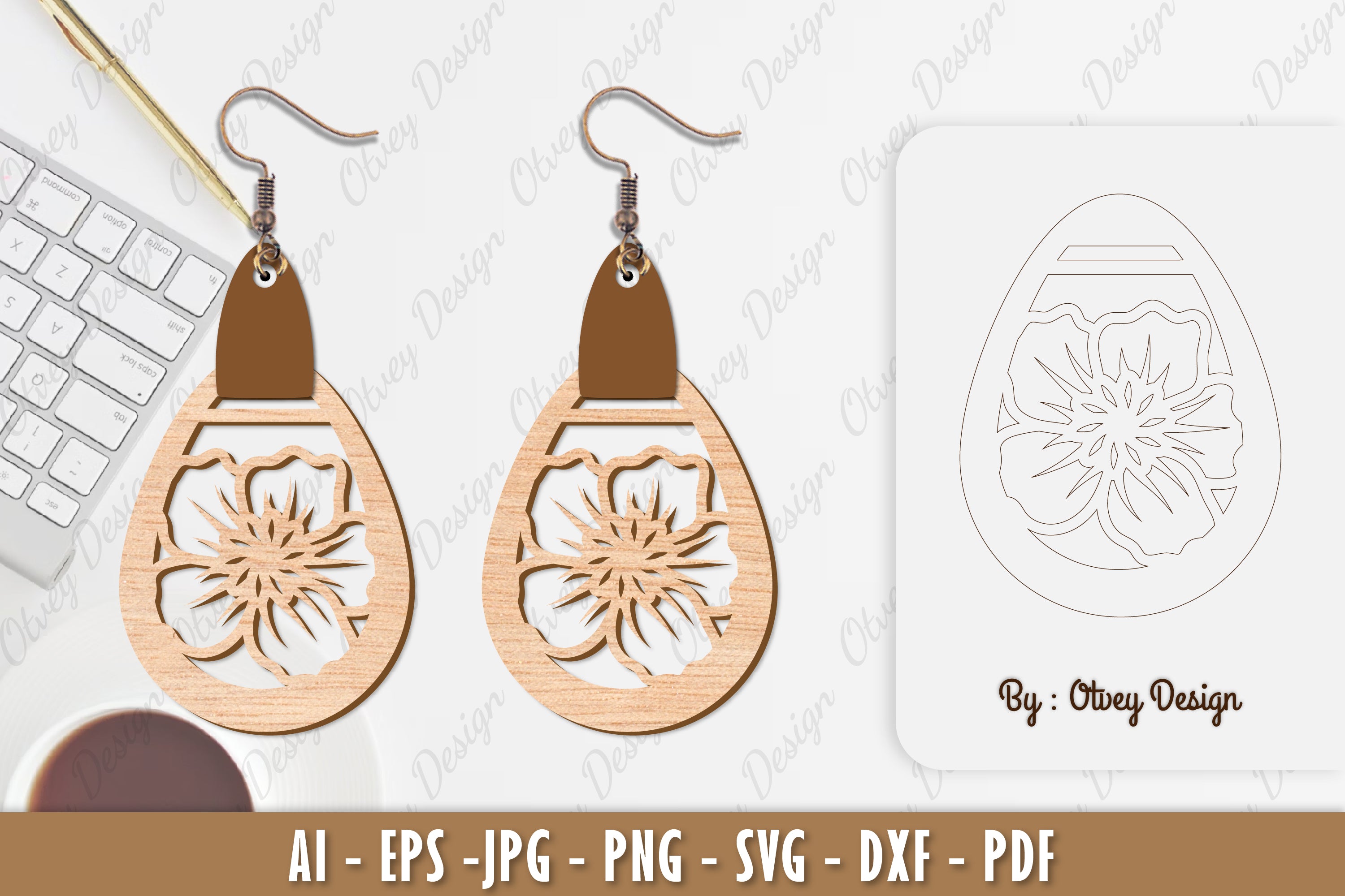 Flower Earring SVG Bundle 63 - CraftNest - Digital Crafting and Art